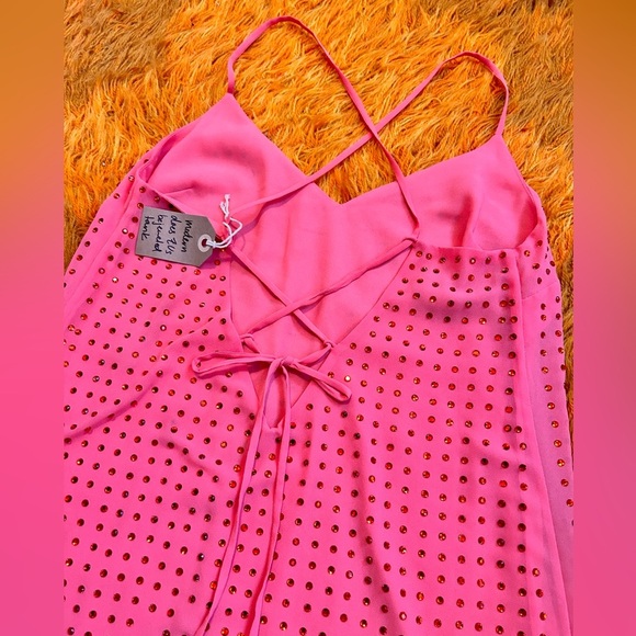 Marciano Designer GUESS Bejeweled Rhinestone Criss Cross Strappy Tank - Picture 6 of 8